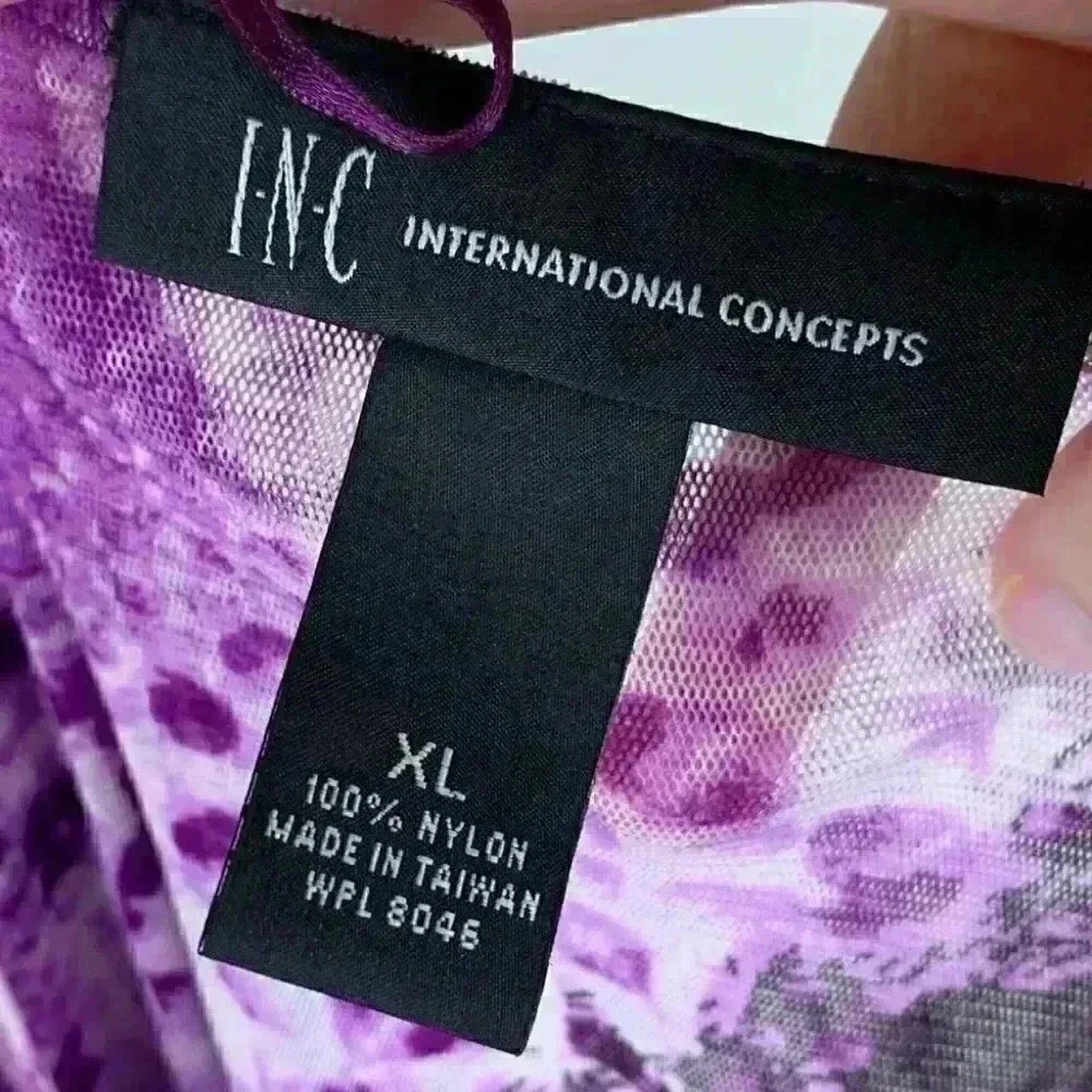 INC International concepts top size XL python faux wrap sheer vintage Y2k - Picture 7 of 8